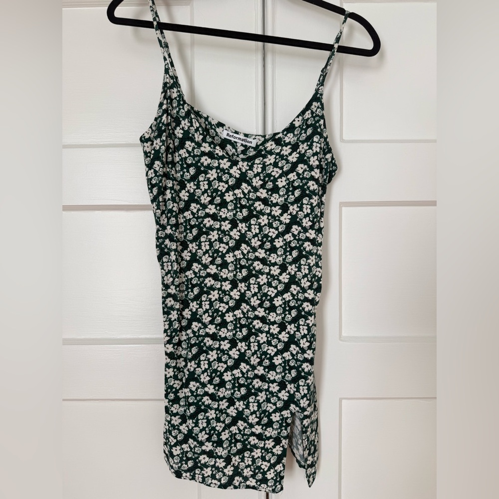 Reformation Floral Green Women's Dress